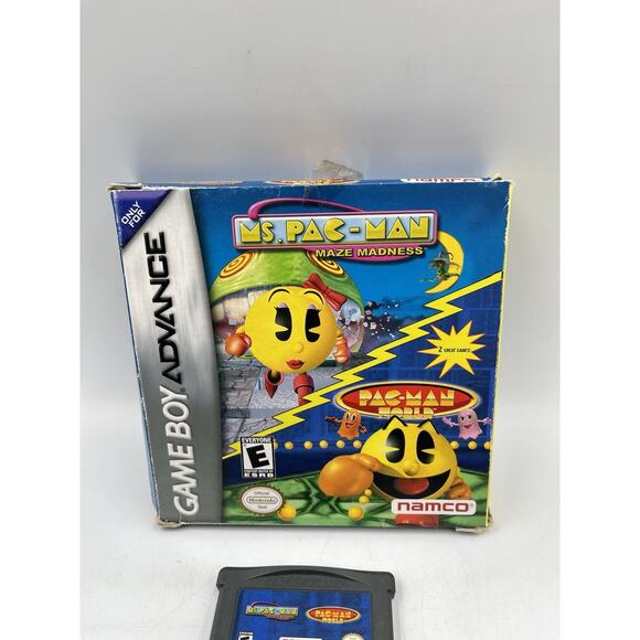 Ms. Pac-Man: Maze Madness/Pac-Man World (Nintendo Game Boy Advance 2005) GBA CIB - Picture 2 of 16